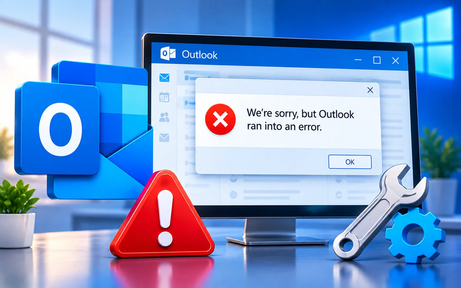 We're sorry but Outlook ran into an error fix